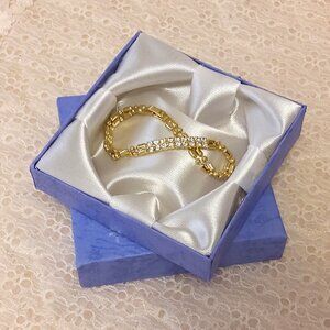 NEW EMMA JAMES Clear Crystal Gold Plated Bracelet Women's Jewelry Gifts